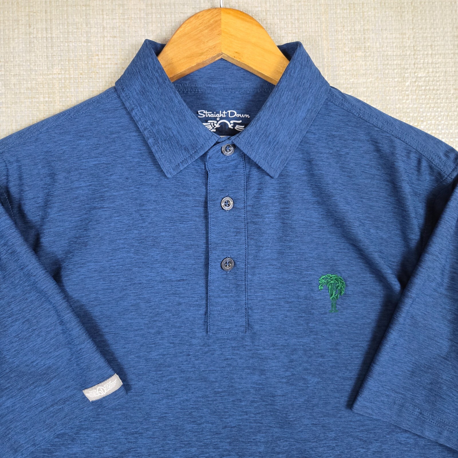 STRAIGHT DOWN x OLD ELM CLUB Size Small Mens Performance Polo Shirt Blue Golf gallery