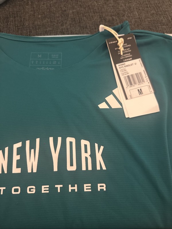 Adidas Unisex Medium NYC Running Carrera Singlet Tank Top Legacy Teal IK6885 NWT gallery