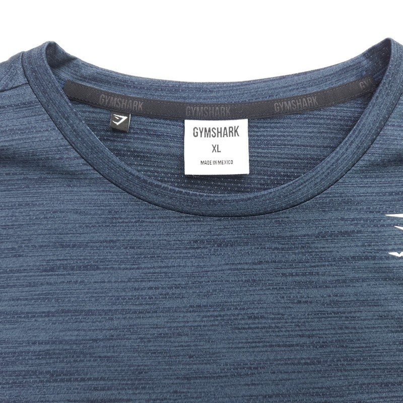 Gymshark Performance Long Sleeve Breathable Stretch Shirt Heather Blue Men's XL gallery