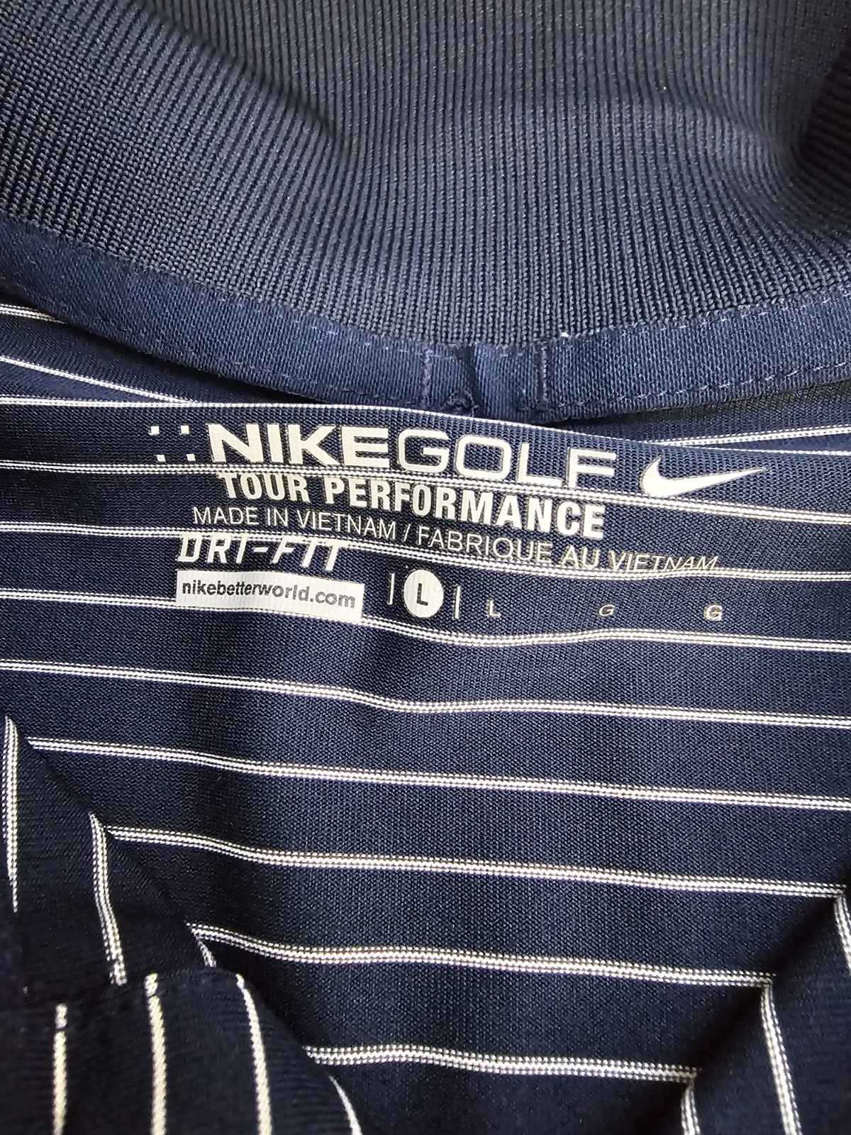 Nike Golf Tour Performance Blue Dri-FIT men's polo L Embroidered Logo On Sleeve gallery