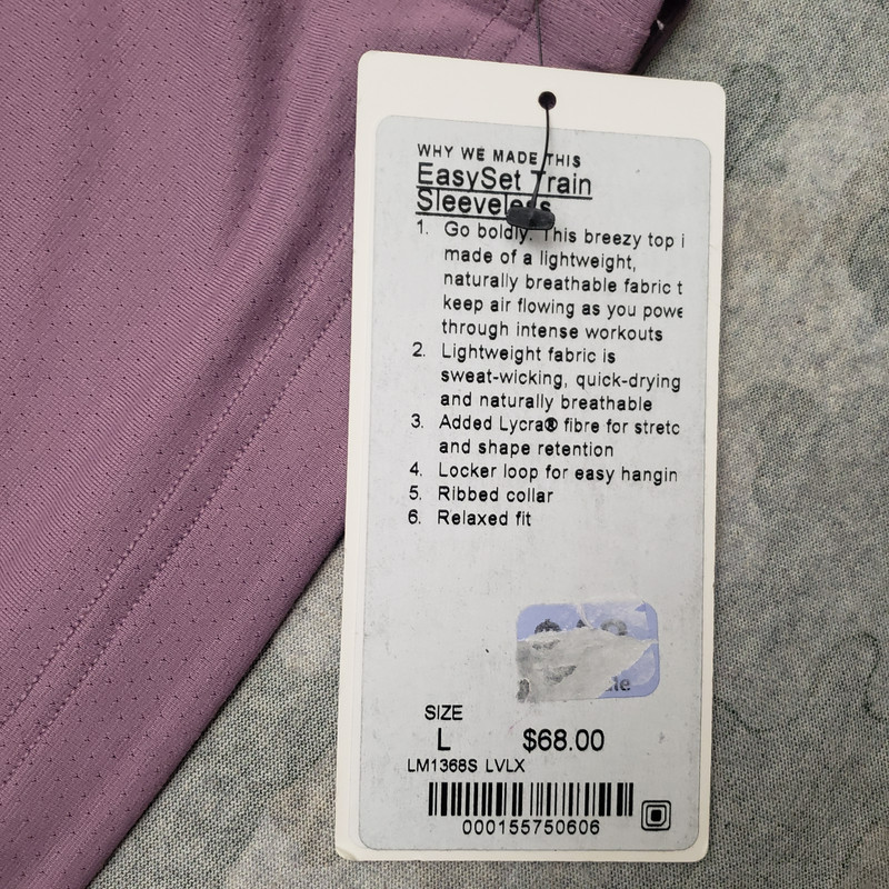 Lululemon Tank Shirt Mens Large Purple Sleeveless NWT Easy Set Train Gym Fitness gallery