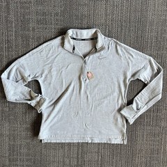 Nike Running Dri Fit Thermal Grid 1/4 Zip Pullover Men M Gray textured Thumbhole