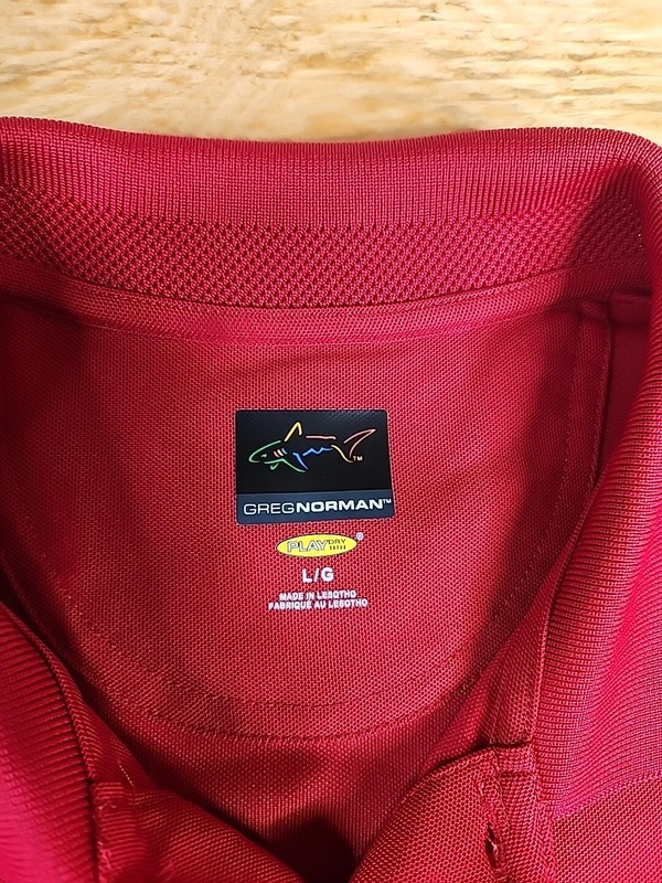 EcoVerse Universal Logo Red Greg Norman Golf Polo Shirt Mens Large Lightweight gallery