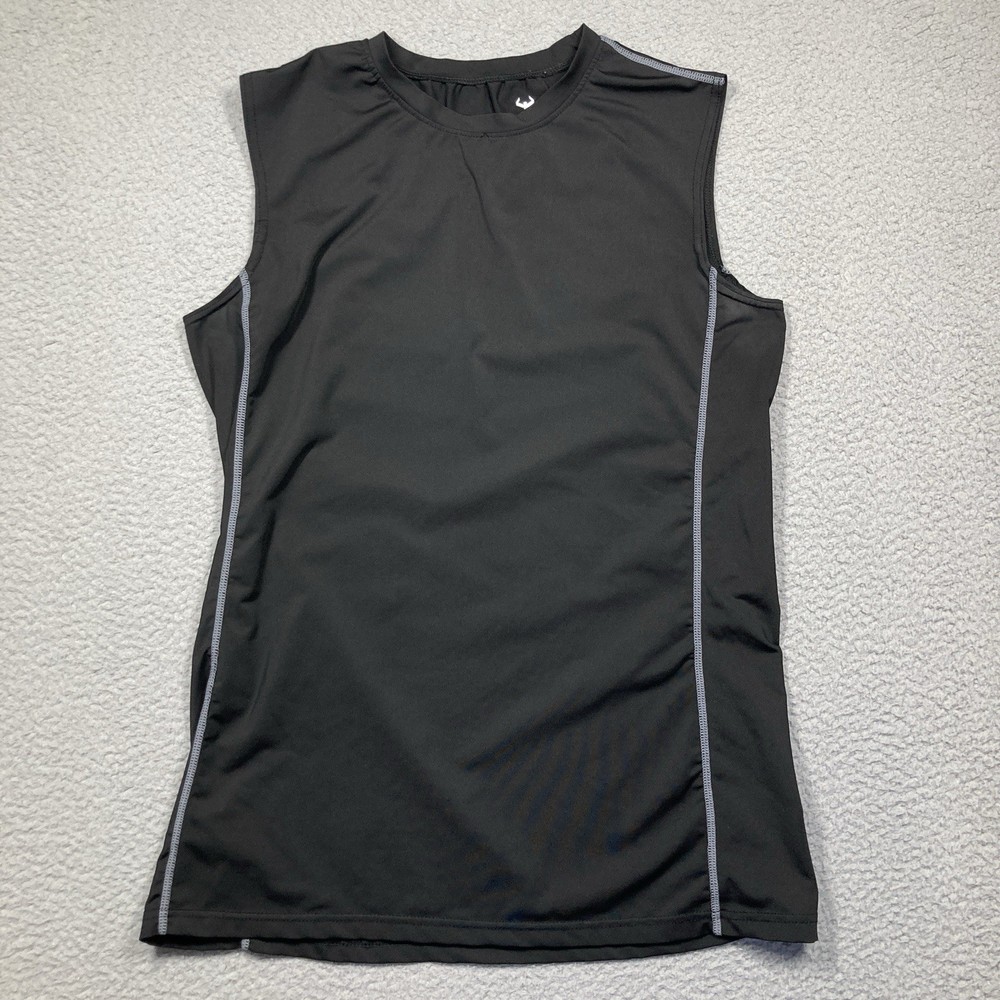 Flingik Sleeveless Top Mens XL Black Stretch Muscle Workout Running FLAWS