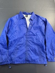 Rawlings Baseball Mens Warm Up Windbreaker Size Small Blue Button Up