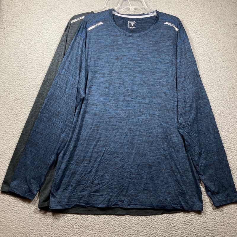 Liberty Pro Performance Long Sleeve Shirts Mens 3XL Blue Gray 2 Pack Space Dye gallery