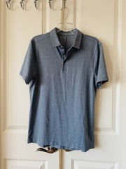 Lululemon Mens Evolution Polo Heathered Blue Sz M