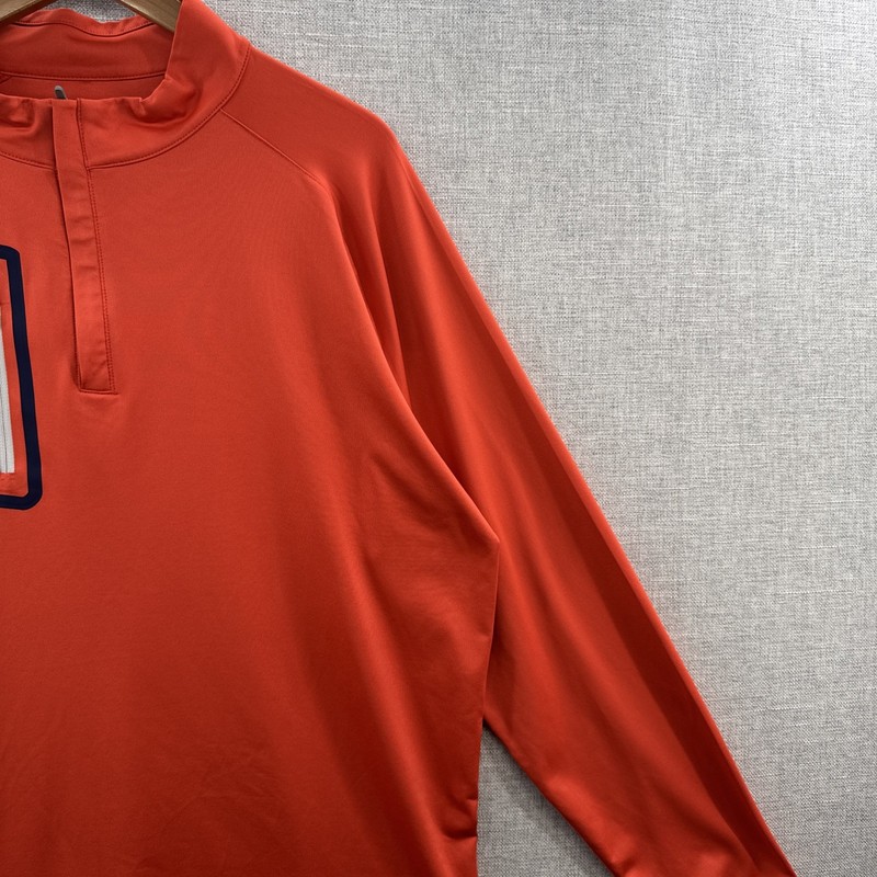 Peter Millar Forge Performance Pullover XL Orange 1/4 Zip Stretch Pocket Golf gallery