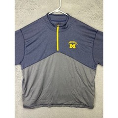 Knights Apparel Shirt Adult 2XL 50-52 Blue Michigan Wolverines Quarter Zip Mens