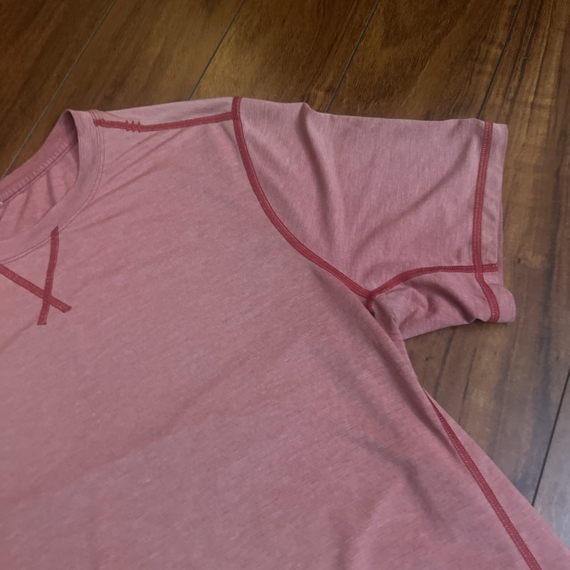 Lululemon Shirt Men's XL Metal Vent Tech Salmon Pink Orange Stretch Gym Running gallery