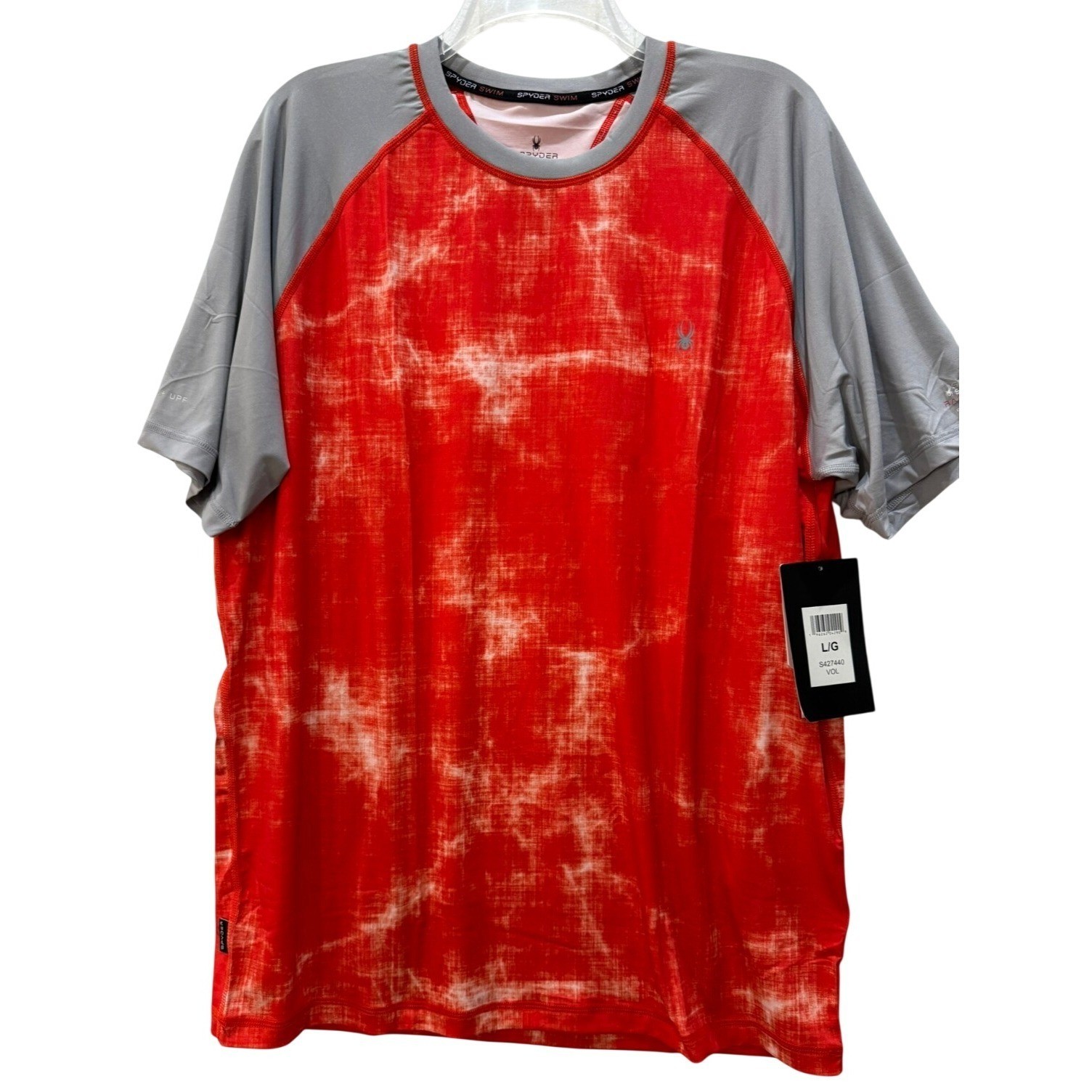 Spyder Rash Guard Sun Protection Short Sleeve Red Men's Large NWT gallery