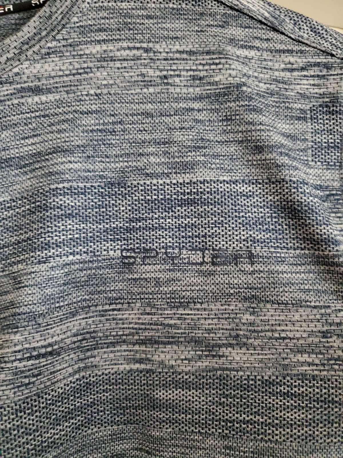 SPYDER Men's Active Shirt Short Sleeve Grey/Blue Color Size Large gallery