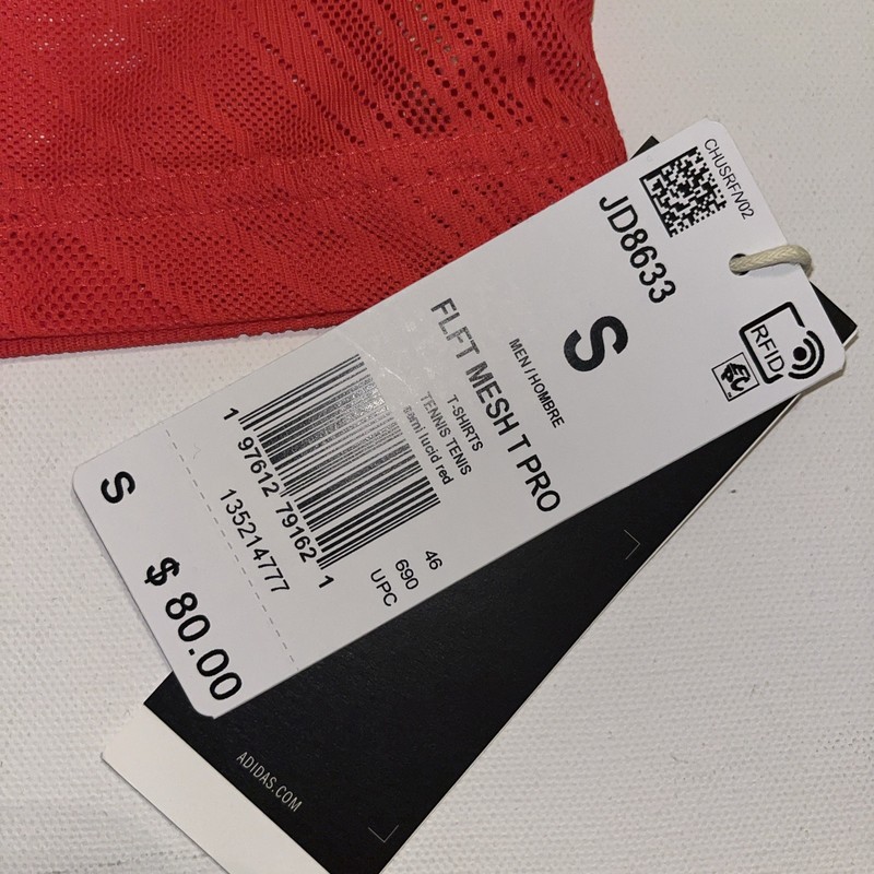 adidas Tennis Shirt Men's S Climacool Mesh FreeLift JD8633 Red v-neck NWT $80 gallery