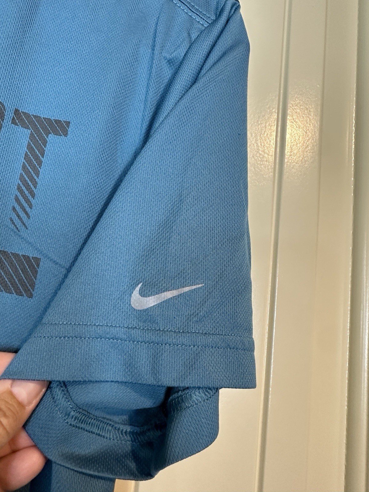 Nike Running Dri Fit blue short sleeve t-shirt sz M workout gym active athletic gallery