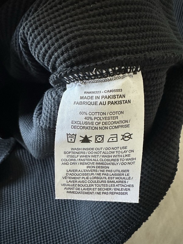 Mens Nike Life Long-Sleeve Heavyweight Waffle Top DX0894-010 - Black Size Large gallery