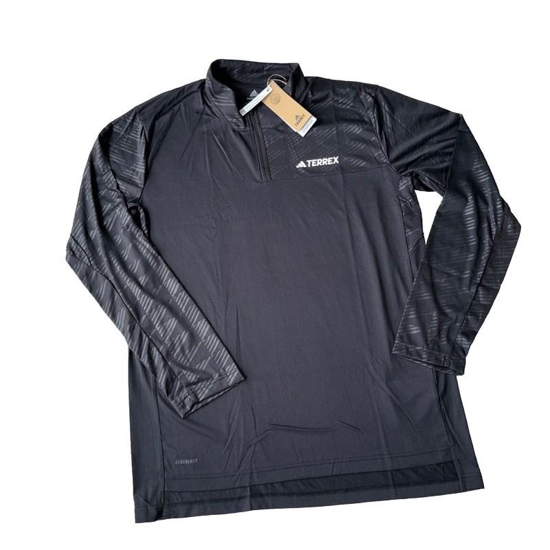 Adidas TERREX Multi Half-Zip Long Sleeve Black Tee Hiking Men's Size XL gallery