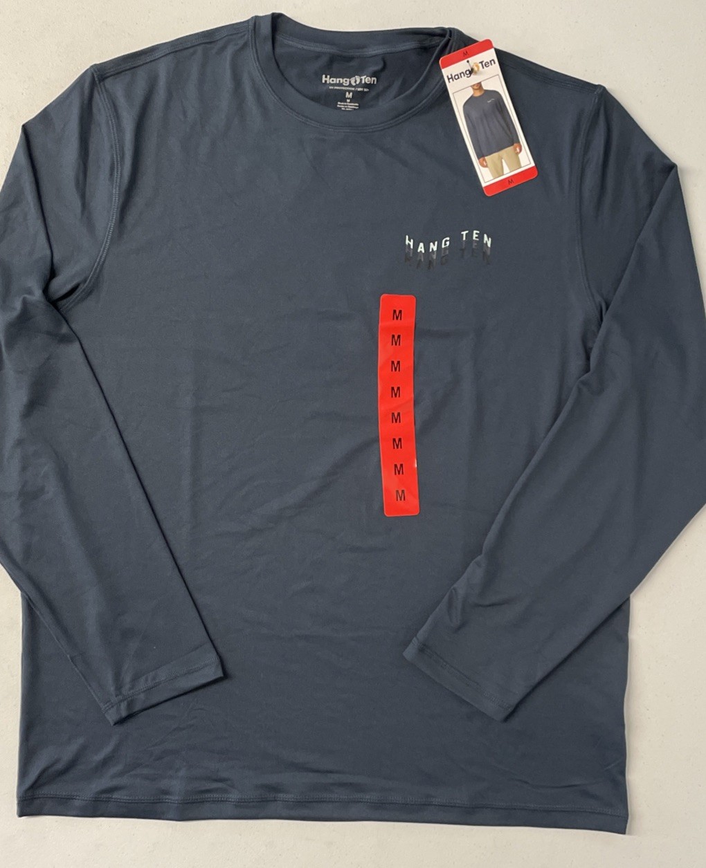 HANG TEN Mens Long Sleeve Sun Tee Shirt UV PROTECTION UPF 50 BLUE Outdoor MEDIUM gallery