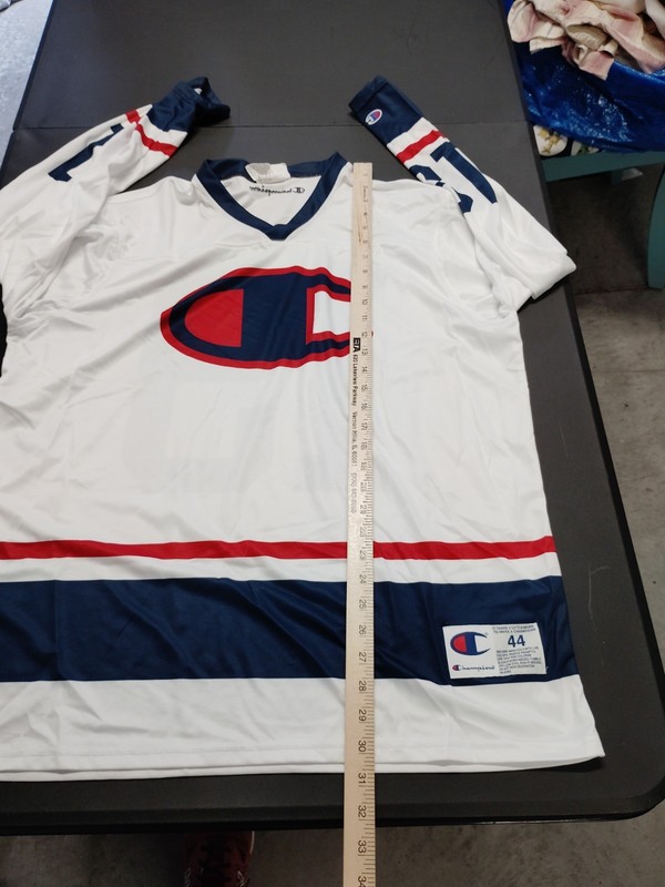 Champion Jersey Shirt Size 44 Long sleeve Polyester Hockey Ligntly Worn A23 gallery