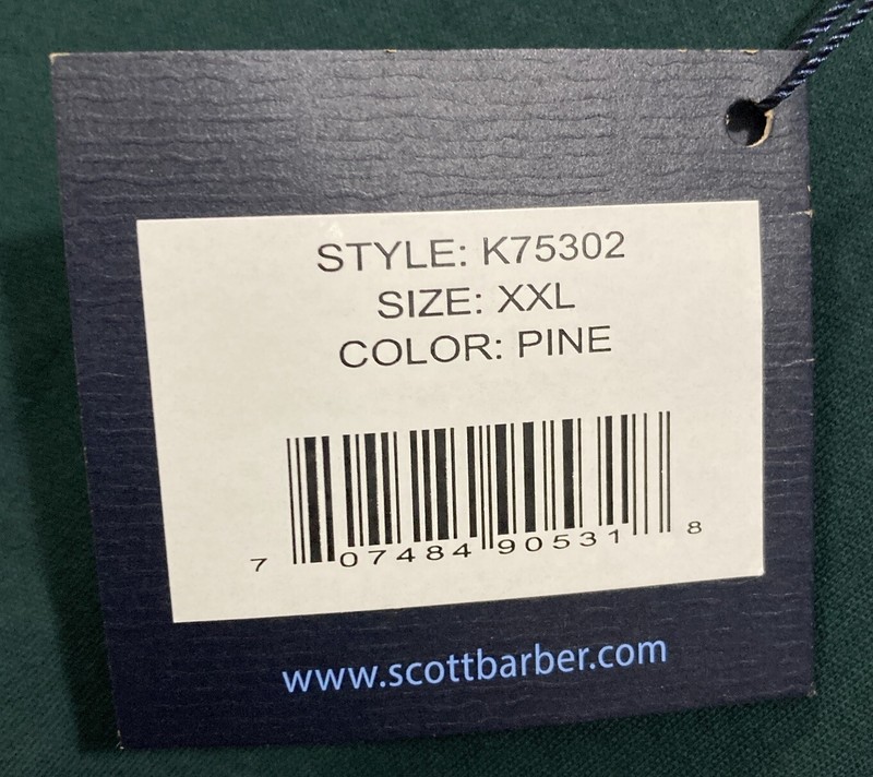Scott Barber Mock Neck Long Sleeve Shirt Pine Green XXL NWT Style K75302 gallery