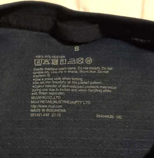 MUJI Activewear Men's Lightweight Dark Navy Blue T-Shirt Size Small gallery