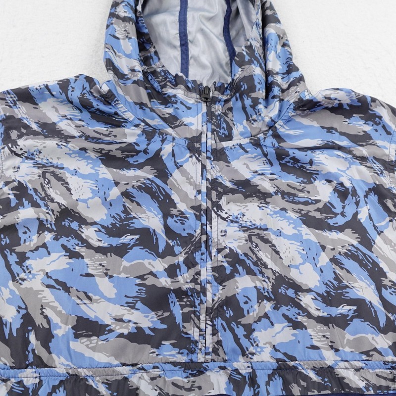 Under Armour Jacket Mens Large Fitted Blue Camo Wind Anorak Pullover 1/4 Zip gallery