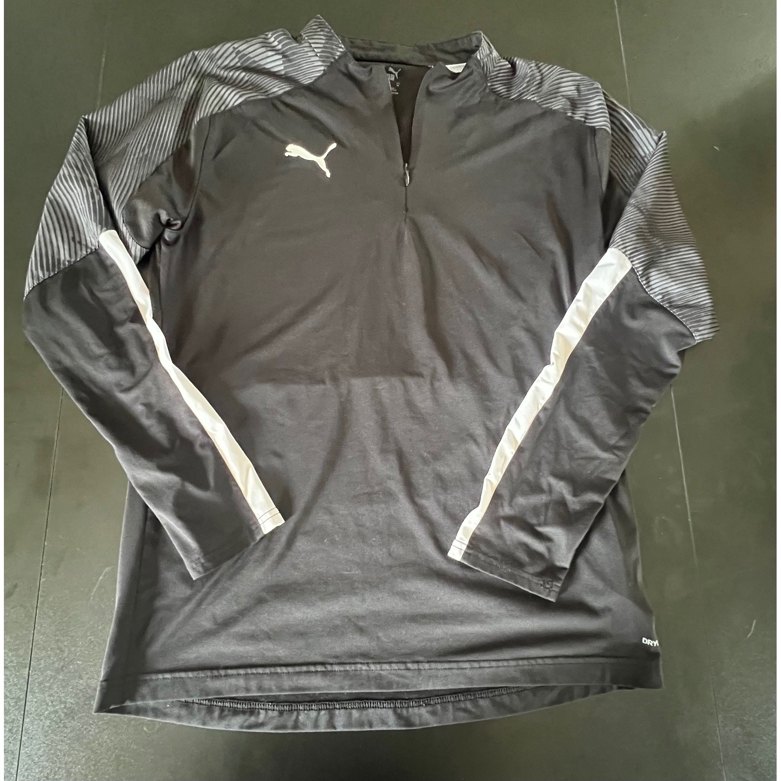 Puma Mens DryCell Quarter Zip Soccer Training Top Black White Grey Size M gallery