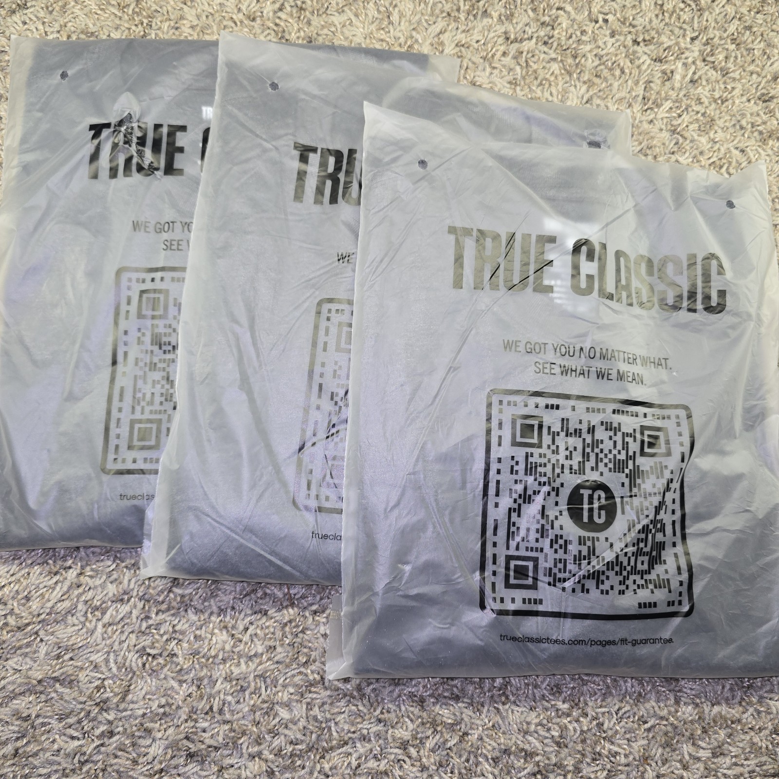 3x True Classic Long Sleeve Crew Lot Of 3 - Charcoal Heather Gray Sz L Classic gallery