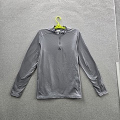 Nike Men Shirt M Gray Quarter Zip Dri-Fit Activewear Zipper Slim Long Sleeve
