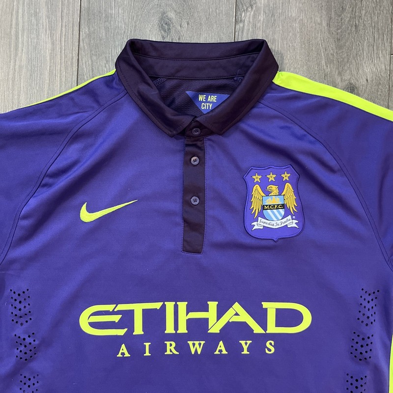 Nike MCFC Jersey Mens L Purple Green Kun Aguero #16 gallery