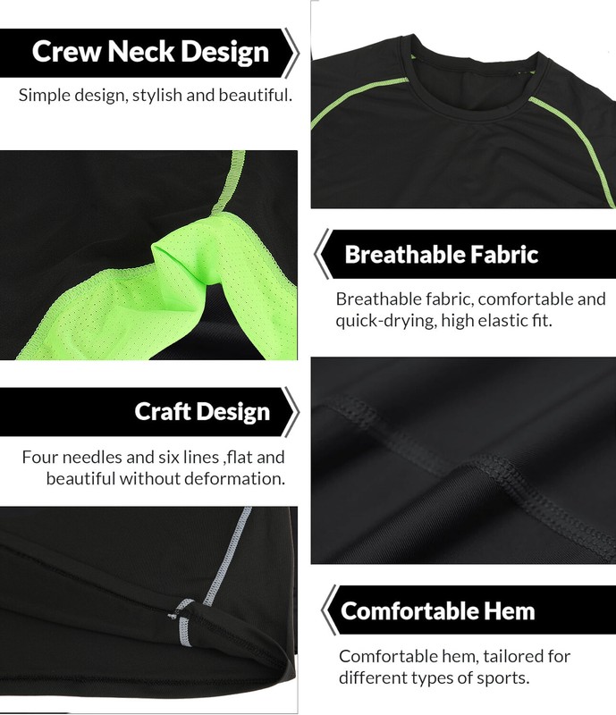 Men's Compression Shirts Long Sleeve Athletic Dry Tops Sports Workout Undershirt gallery