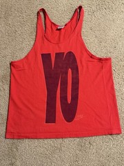 vintage 80s 90s NIKE USA Red Tall YO tank top Adult sz XL made in USA grey tag