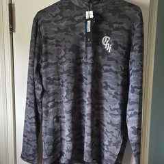 Antigua Golf Men’s S Gray/Black Camo 1/4 Zip Mock Neck Pullover Size XL