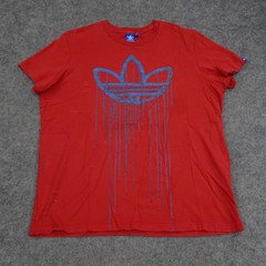 Adidas Shirt Mens Extra Large XL Red Trefoil Paint Drip Comfort Active Logo
