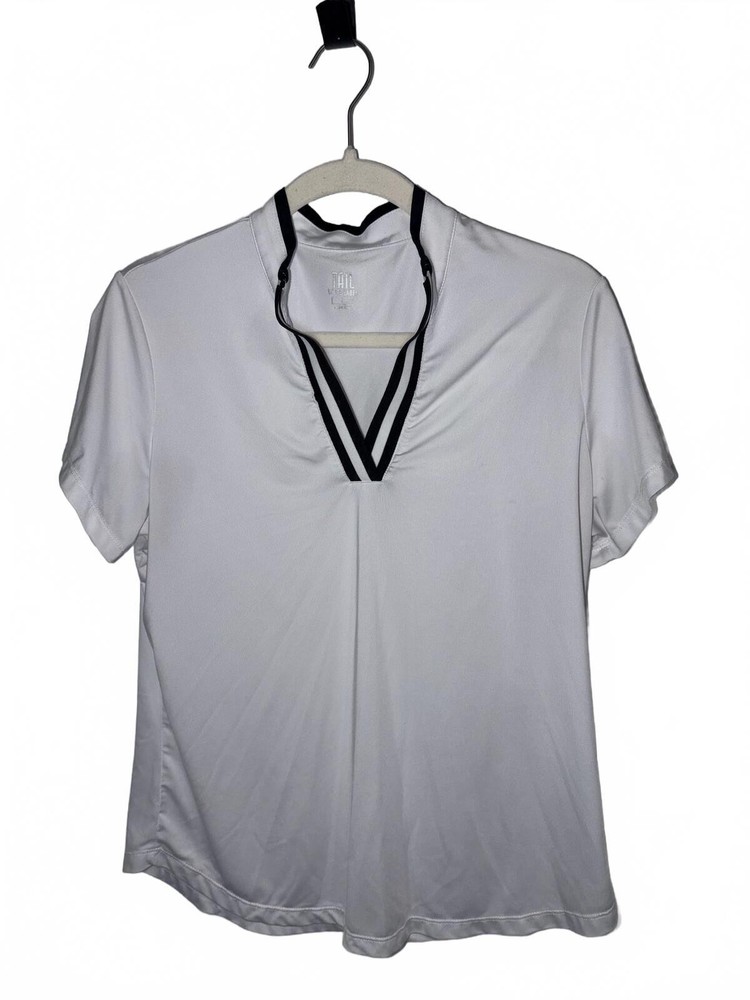 White Black Tail Golf Pickleball Tennis V neck NWOT