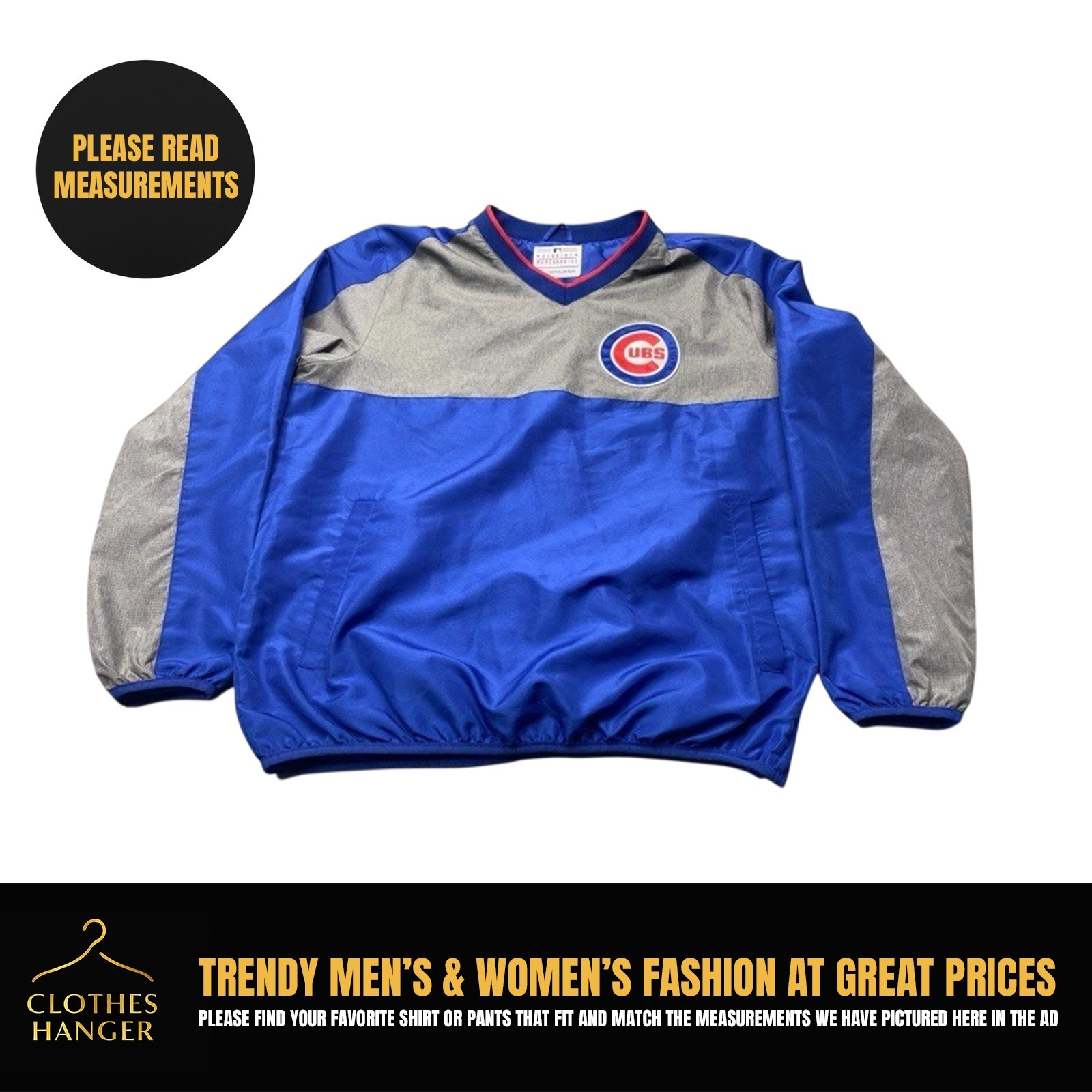 Chicago Cubs GIII Sports Carl Banks MLB Pullover Windbreaker Jacket Large 8263 gallery