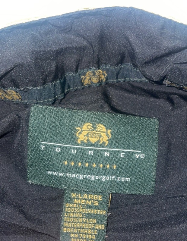 McGregor Zip Golf Rain Jacket Yellow Size X Large Waterproof & Breathable gallery
