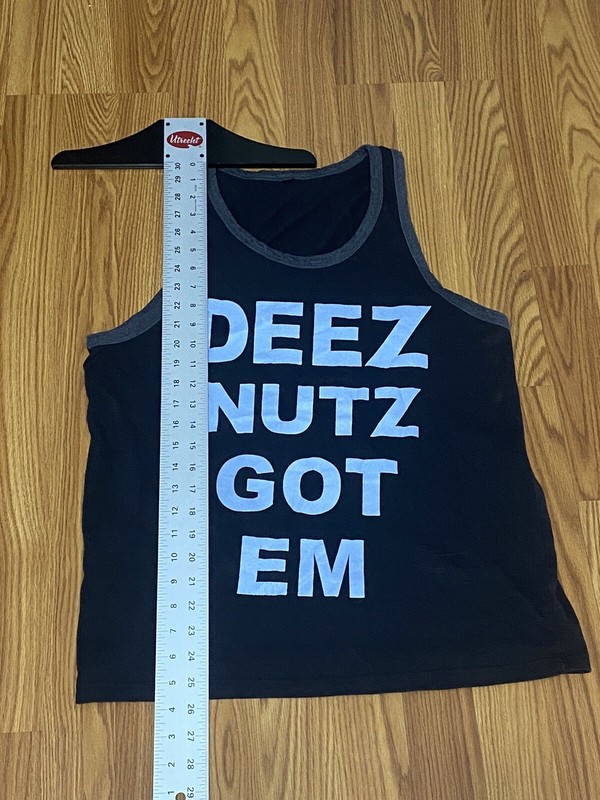 Deez Nutz Got em Mens Tank top Deez nuts to Funny Parody Joke humor Size M gallery
