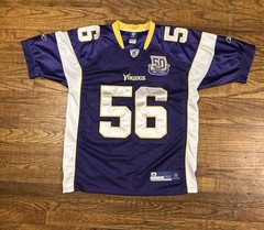 Vintage 2000s Minnesota Vikings Chad Greenway Henderson 56 NFL Jersey 48