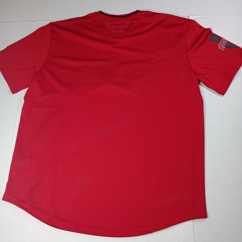 Ecko Unltd Jersey Shirt Men's Size XL XLarge True Ecko Red Pullover Mesh V-Neck gallery