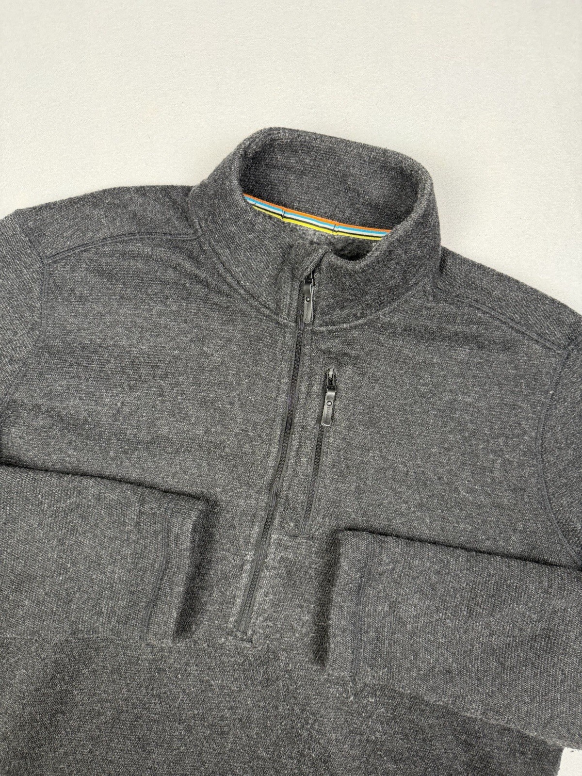 Smartwool Pullover Mens XL Gray Hudson Trail Fleece Sweater 1/2 Zip Merino Wool gallery