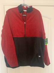 DSG Polar Fleece Half Pullover Zip Red/Black Soft Hoodie Size XL NWT