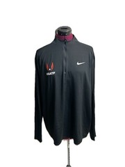 NWT($70) Nike USATF Men’s Dry Element Half Zip Black Long Sleeve Sz XL