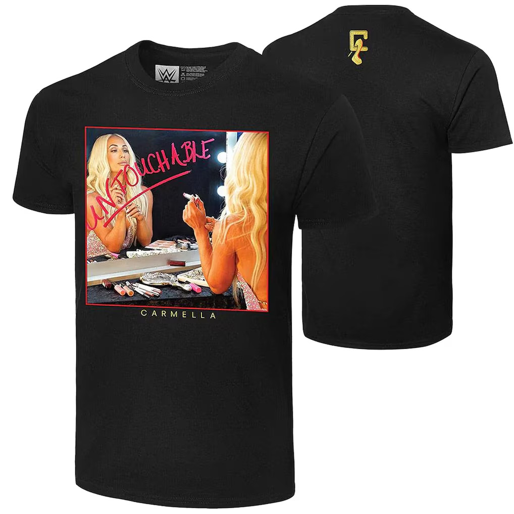 WWE Men's Graphic Top (Size S) Carmella Black Top - New gallery