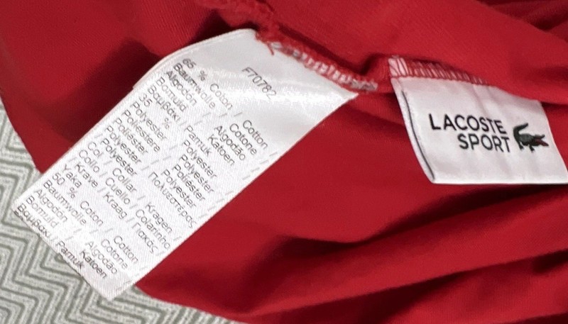Lacoste Sport Ultra Dry Performance T Shirt Croc Logo Mens FR 5 US Large RED gallery