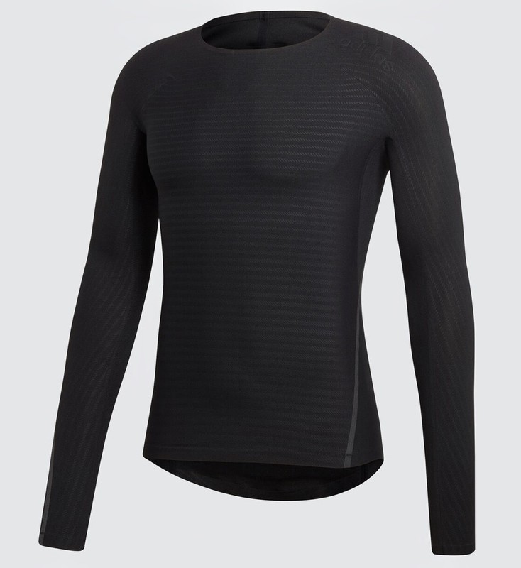 ADIDAS Alphaskin 360 Compression Black Long Sleeve Crew Tee Shirt NEW Mens Sz S gallery