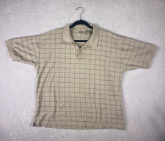 Izod Shirt Mens XL Tan/Beige Polo 100% Cotton Golf Knit Casual Cool Comfort Dad