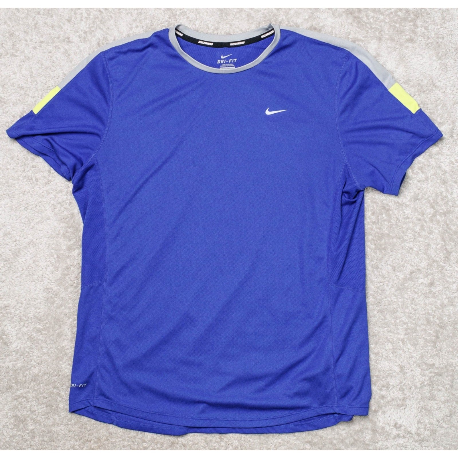 Nike Dri-Fit Racer Blue Short Sleeve Running Shirt Mens Size L gallery