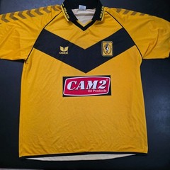 Vintage Cantolao Soccer Jersey L CRACK CAM2 Sponsor Peru #9 Yellow Black