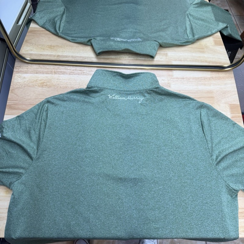 William Murray Golf Pullover Men's XL Green Heather 1/4 Zip Long Sleeve Flawless gallery