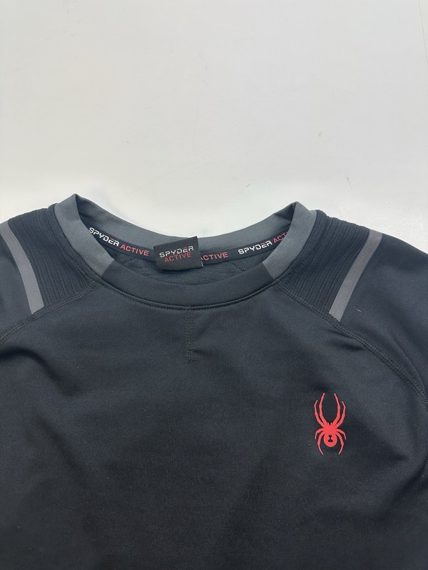 Spyder Active Men's Long Sleeve ProWeb Shirt Size Medium Black Red Athletic gallery